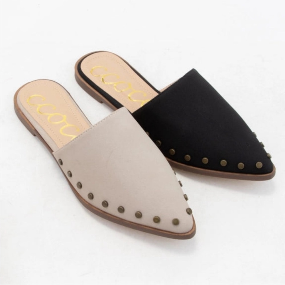 CCOCCI Women's Tan Studded Mules “the Marion Mule” size 6 - Picture 3 of 5